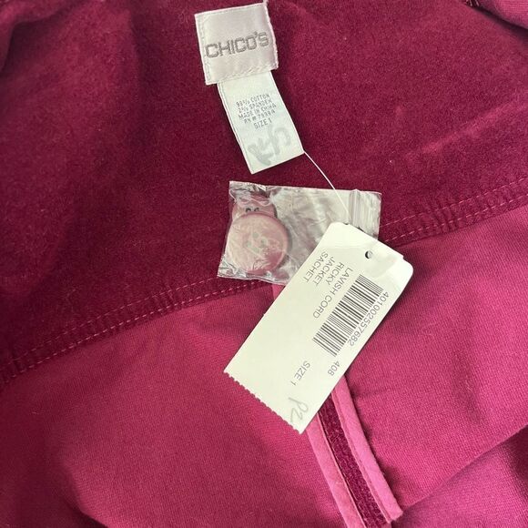 New with tags Chico’s Ricky Lavish Cord jacket , color called Sachet, size 1 - Picture 6 of 6
